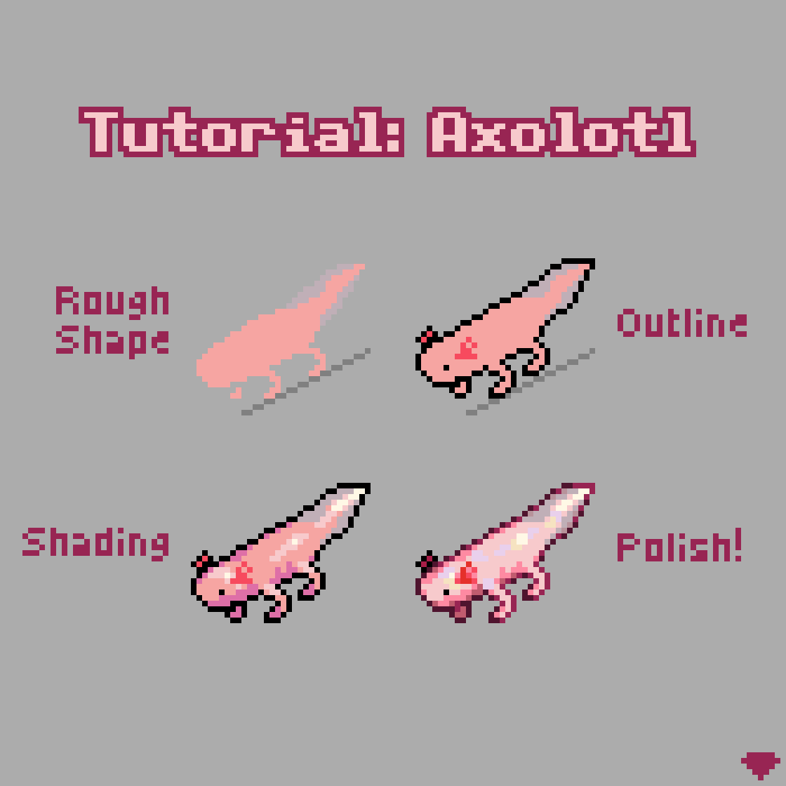 Quick mini-tutorial on how I drew an axolotl