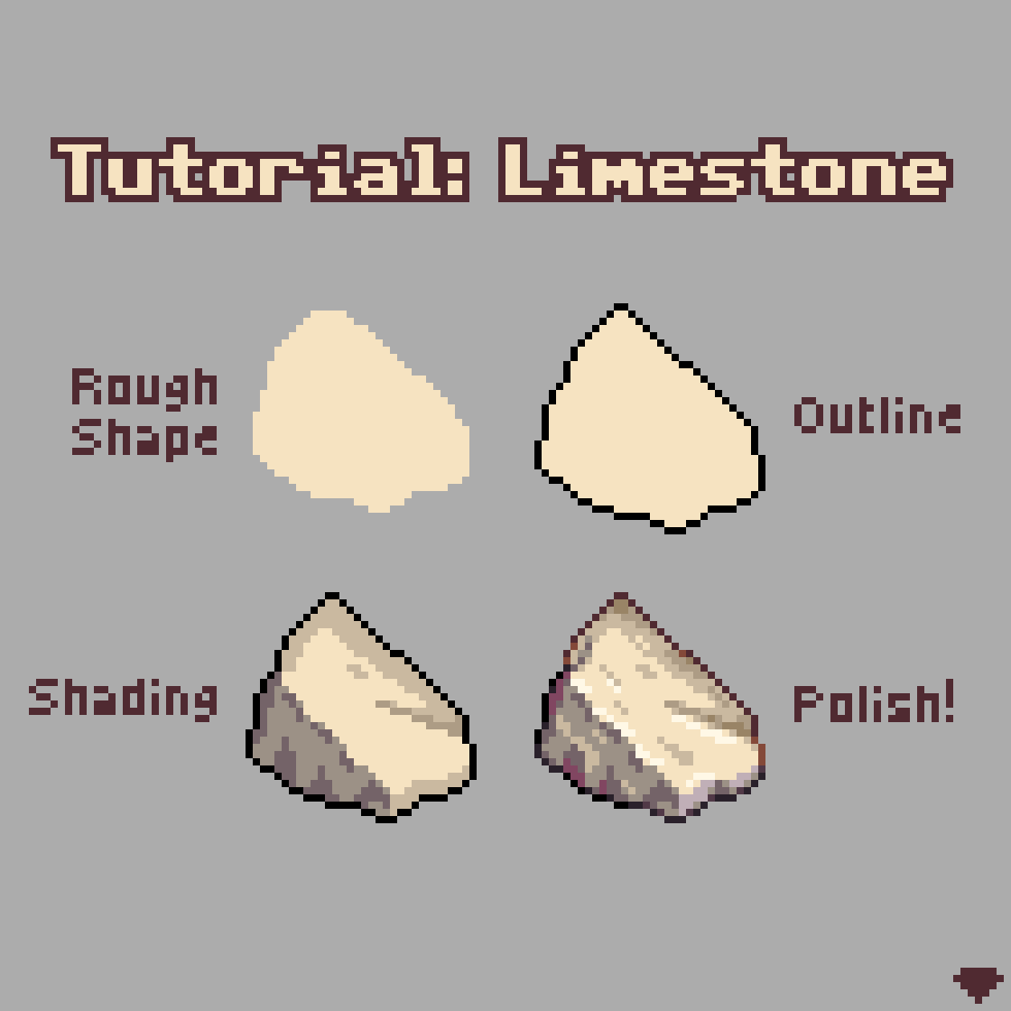 Quick mini-tutorial on how I drew a chunk of limestone