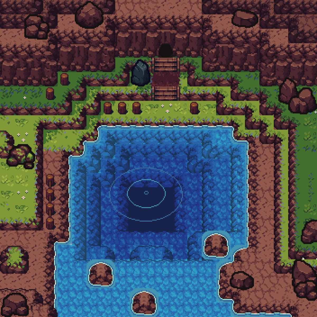 Working on transparency in water tiles. #pixelart