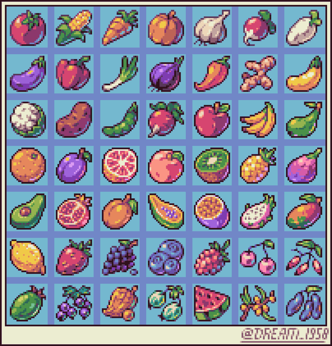 Pixel harvest! Can you name them all?