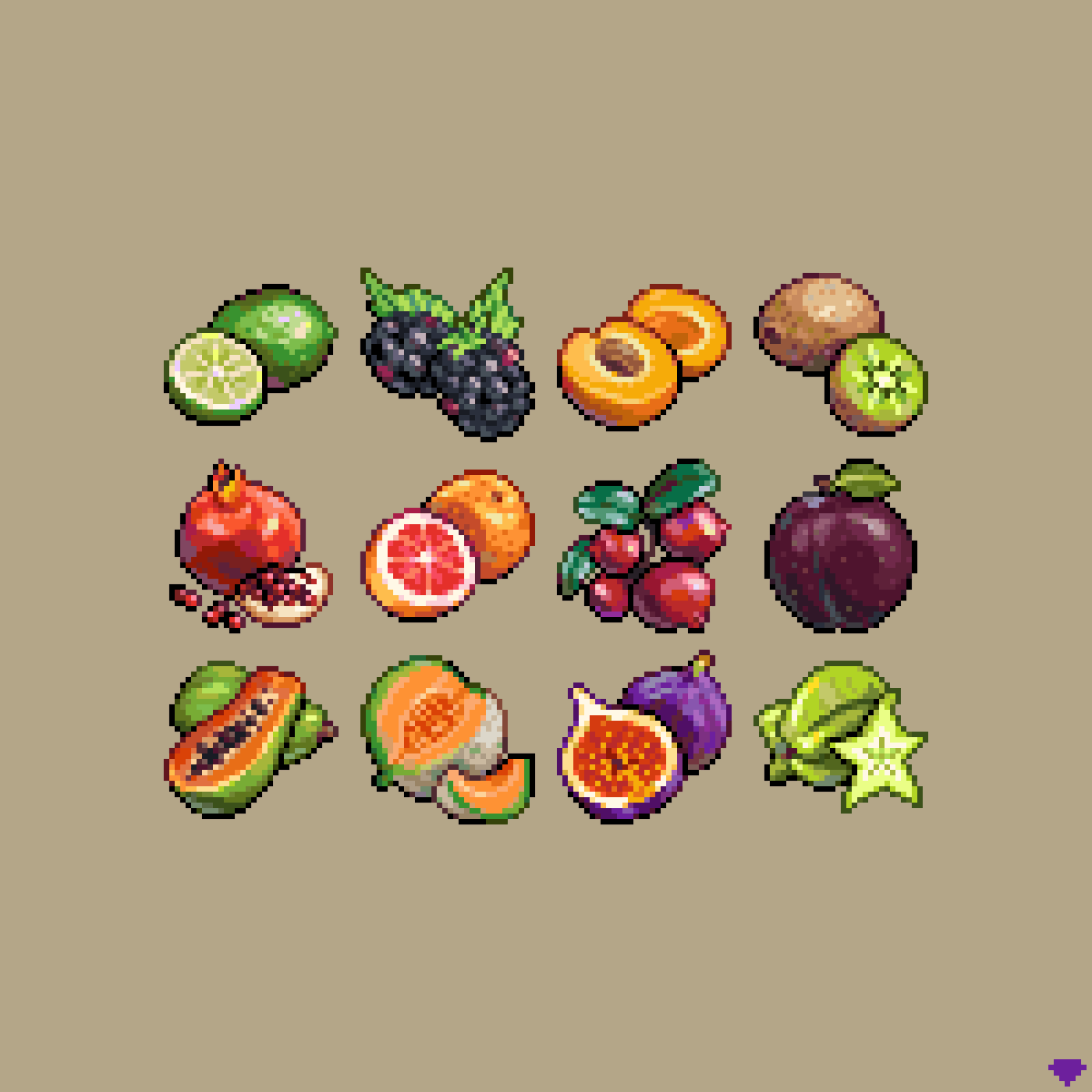 Some brand new 32x32 fruits! 🥝 I am eager to hear your favorites!