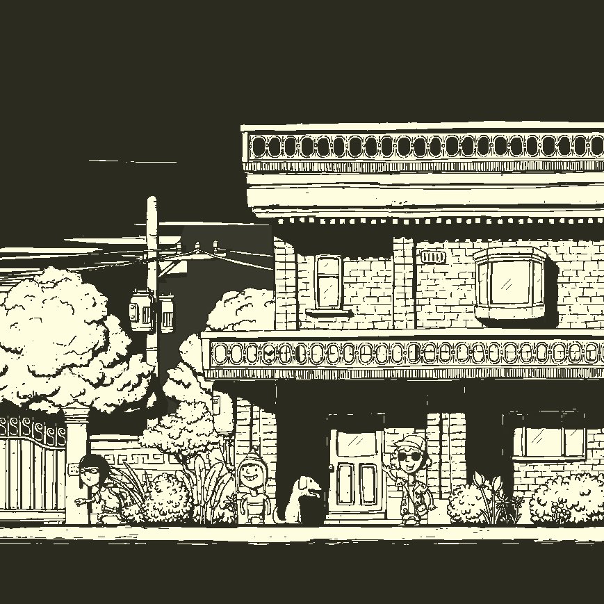 한국 소도시 풍경을 그린 컨셉아트 조용하지만 무언가 비밀이 있는 마을 다들 웃고 있지만 곧 무슨 일이 일어날지도👀