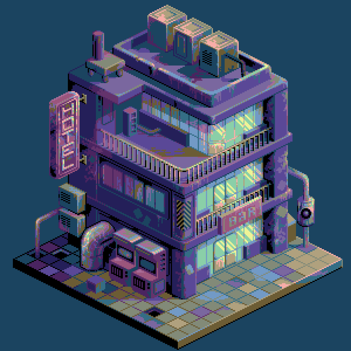 It's been a while since I tried drawing anything isometric. I don't know if it turned out interesting or not. You decide.