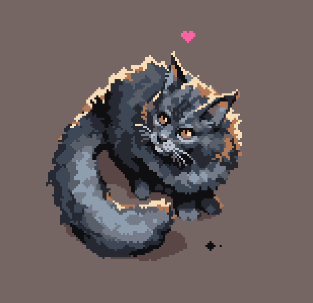 Trying to get back into the flow again after being super sick for the millionth time. Decided to sketch my precious Pricilla using two brushes and 10 colors (aside from the pink heart, but including bk and shadow) as a warmup