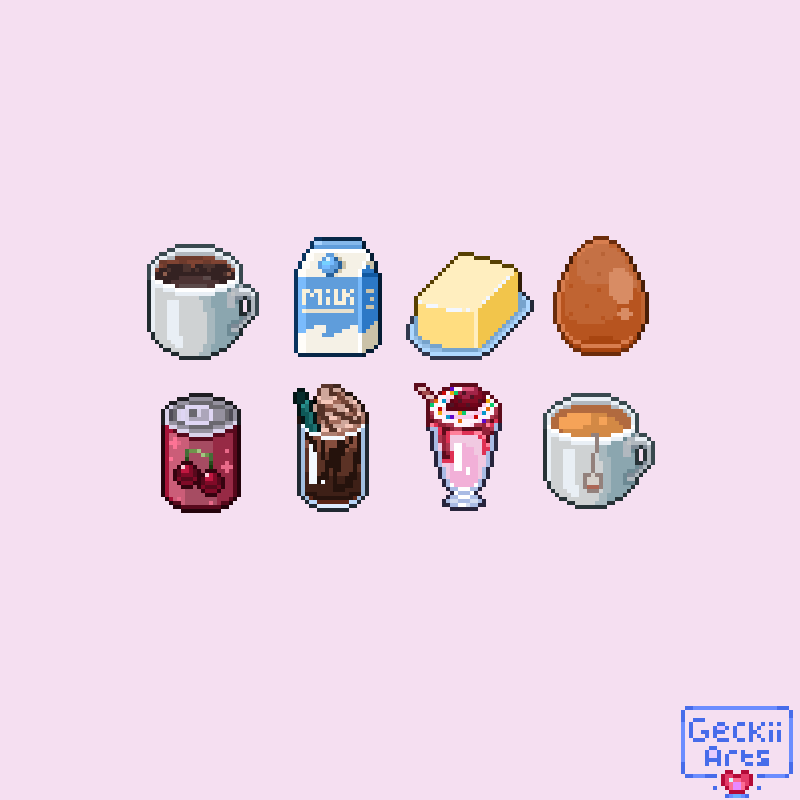 Hey I'm Geckii, I make pixelart! My comms are open on VGen and Kofi 💙