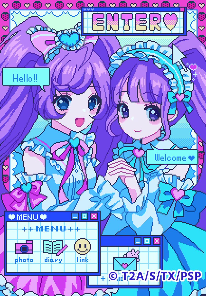 👾おしらせ👾 明日15日から開催の「プリティーシリーズ15th Art展」にこちらの作品を出展いたします！ 実物はA2サイズのキャンバスです！ぜひお越しください💗 ↓詳細はリプ欄へ