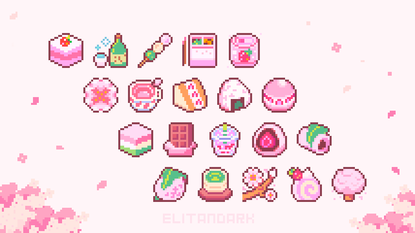 Hanami picnic pixel badges 🌸🧺 cherry blossom season vibes🍡✨