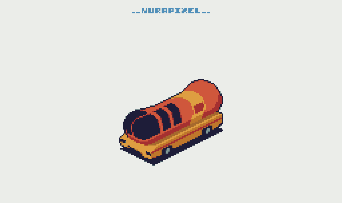 blocky and crispy pixel vehicle