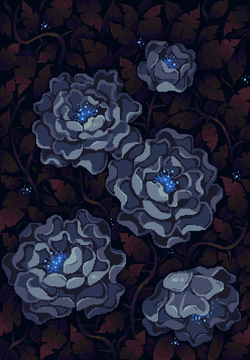 Dark leaves and mysterious flowers🖤