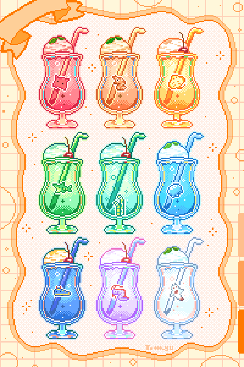 . うみのいきものクリームソーダ🫧 .