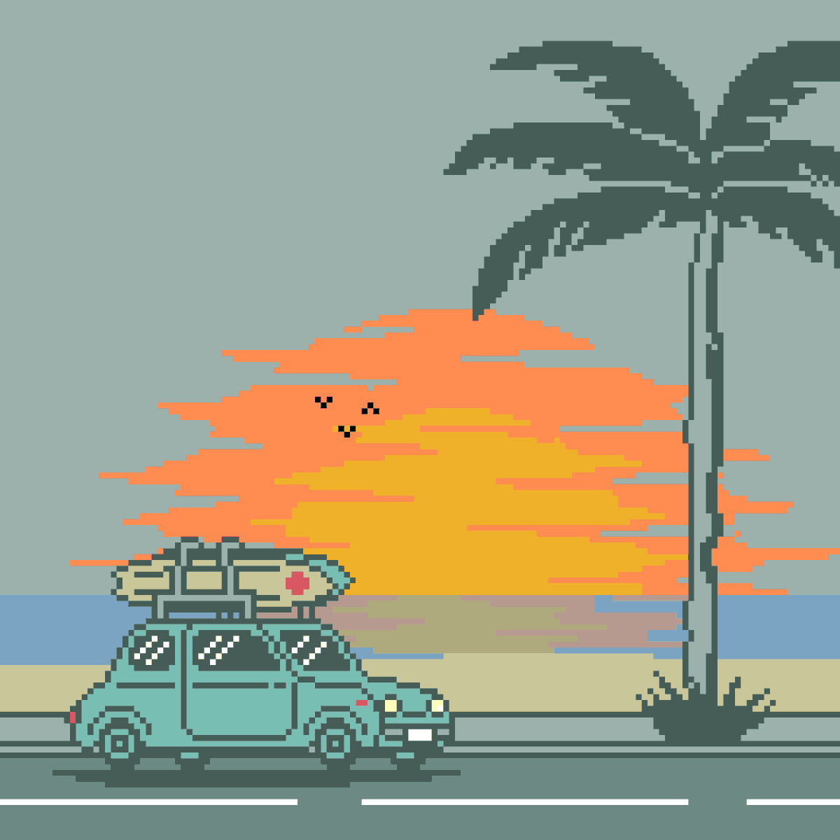 海辺。