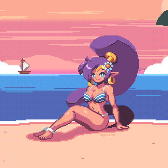 Shantae swimsuit wallpaper version on my Ko-fi ✨