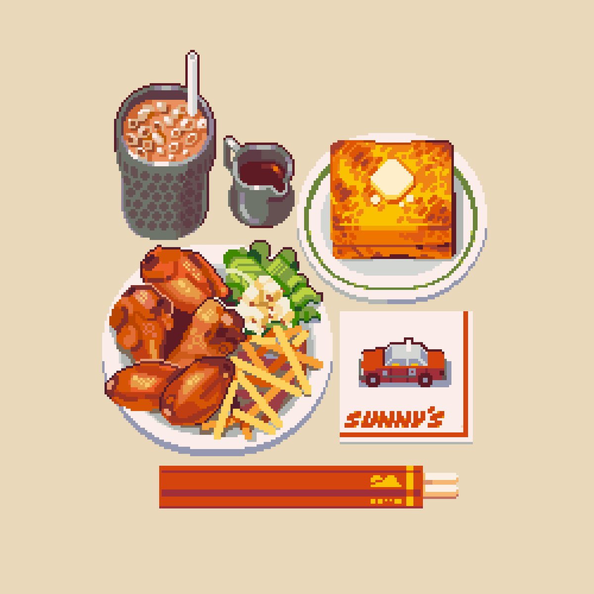 Wings Combo w/ French Toast + Iced Milk Tea 🍗🥗